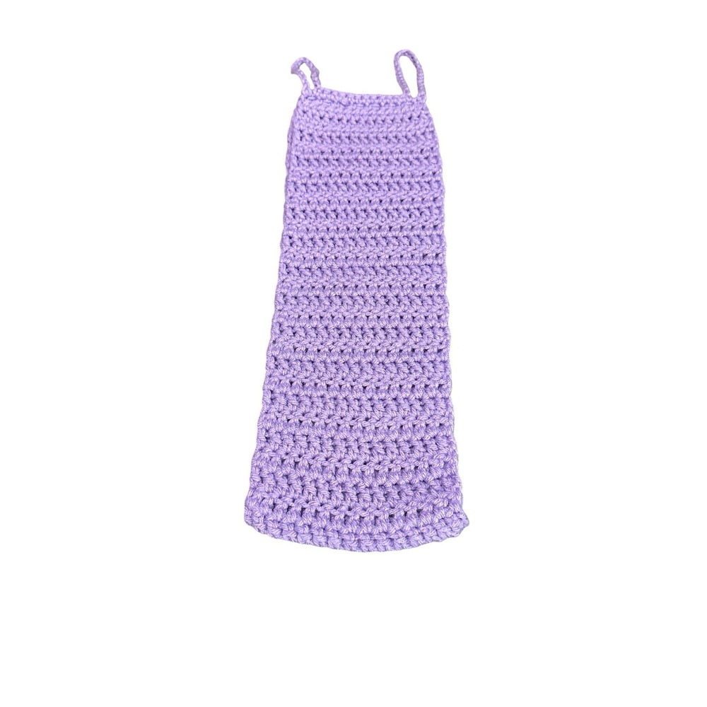 NEW handmade crochet hanging toilet paper roll holder holds 2-3 rolls purple